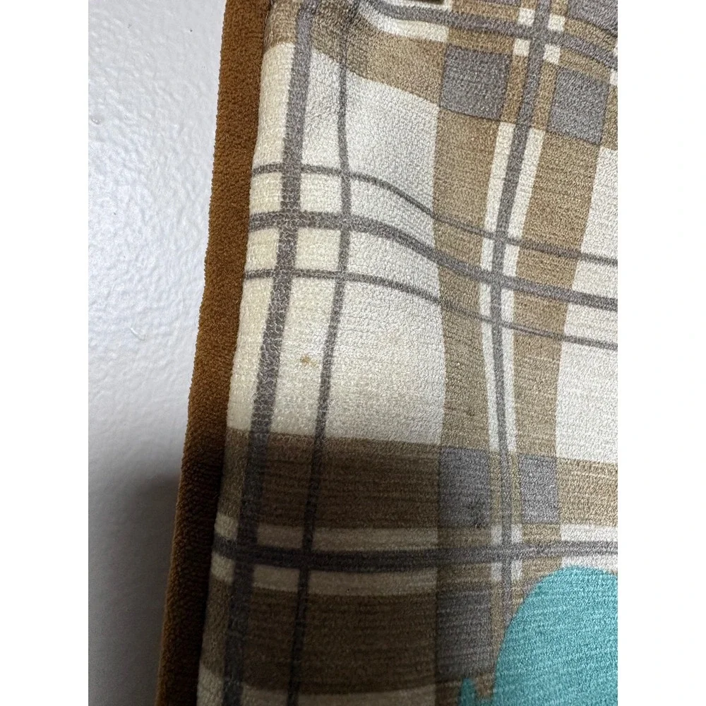 Marriott by P/Kaufmann Balloon Dog Plaid Pillow Cover 16x16 Turquoise Tan